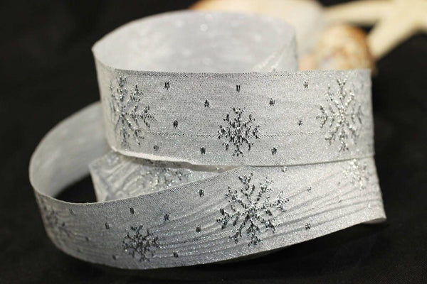 22 mm Christmas jacquard ribbons 0.62 inches, snowflake embroidered trim, Christmas trim, Christmas jacquards, Christmas Ribbons,