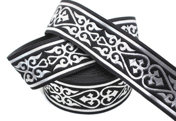 35 mm Royal Celtic Heart Jacquard ribbons (1.37 inches), Jacquard trim, ribbon trim, trimming, sewing trims, 35068