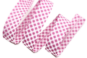 30 mm Pink Bias, Cotton bias tape,  bias binding, trim (1.18 inches), polka dot cotton bias, fold binding, Bias Tape, CBE2