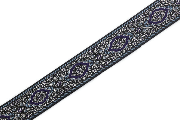 SALE 10.9 Yards purple Medieval Motive Woven Border (0.98 inches), jacquard ribbon, Embroidered ribbon, Sewing trim,  25589