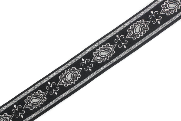 25 mm Grey medieval Motive ribbon (0.98 inches), renaissance trim, otantic ribbon,  jacquard ribbons, fabric ribbon, vintage trim, 25907