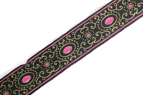 35 mm pink authentic Jacquard ribbon (1.37 inches), woven ribbon, authentic ribbon, Sewing, Scroll Jacquard trim, dog collar supply, 35805