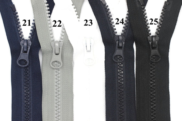5 Pc Separating Zipper, 30-100cm (12-40 inc)#5, Plastic Chunky Teeth Zipper, Open Ended Zip, Coat Zipper, Jacket Zipper, Vislon Zipper, PTZP