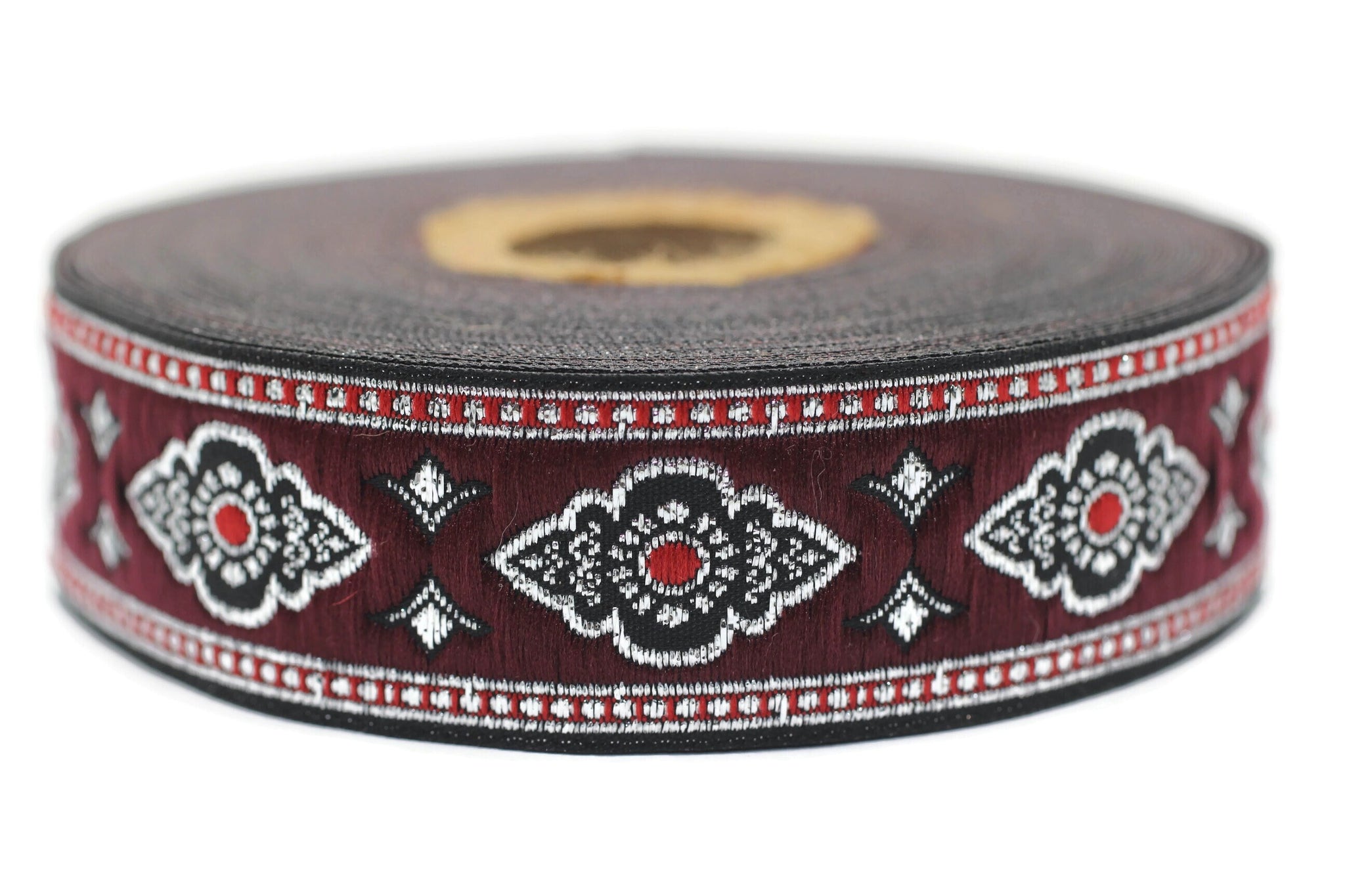 25 mm Red Renaissance Motive ribbon (0.98 inches),  european ribbon, dog colar ribbons, Sewing, Jacquard ribbon, Trim, 25905