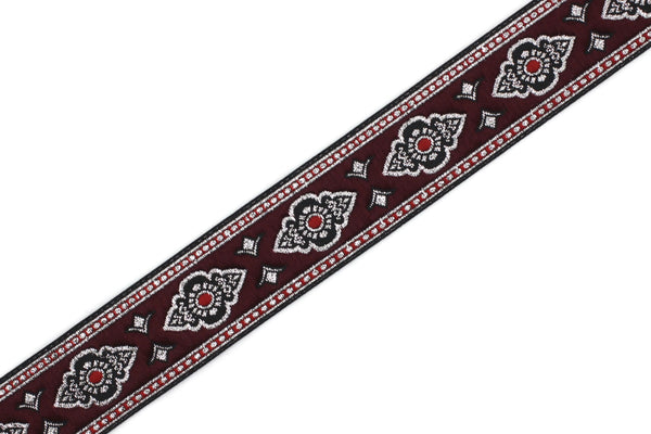 25 mm Red Renaissance Motive ribbon (0.98 inches),  european ribbon, dog colar ribbons, Sewing, Jacquard ribbon, Trim, 25905