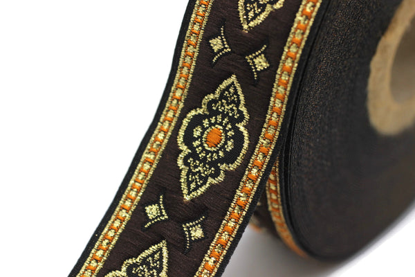 25 mm Orange Renaissance Motive ribbon (0.98 inches),  european ribbon, dog colar ribbons, Sewing, Jacquard ribbon, Trim, 25905