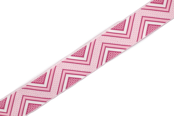 25mm Pink Chevron Jacquard ribbon, 0.98in, Decorative ribbon, Craft Ribbon, Jacquard trim, Geometric ribbon, embroidered ribbon, 25706
