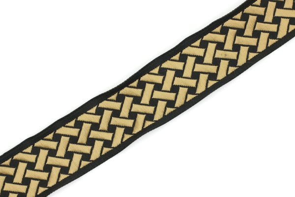 35 mm Golden-Black Knot 1.37 (inch) | Jacquard Trim | Embroidered Woven Ribbon | Jacquard Ribbon | Embellishment Ribbon | 35mm Wide | 35274