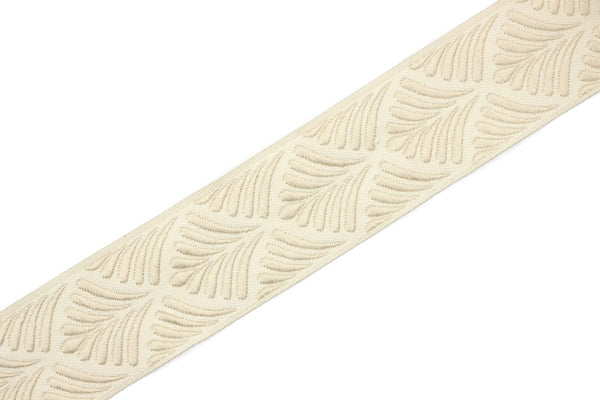 35 mm Cream Seashell  1.37 (inch) | SeaShell Ribbon | Seashell Decor | Jacquard Ribbon | 35mm Wide | 35273