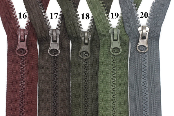 5 Pc Separating Zipper, 30-100cm (12-40 inc)#5, Plastic Chunky Teeth Zipper, Open Ended Zip, Coat Zipper, Jacket Zipper, Vislon Zipper, PTZP