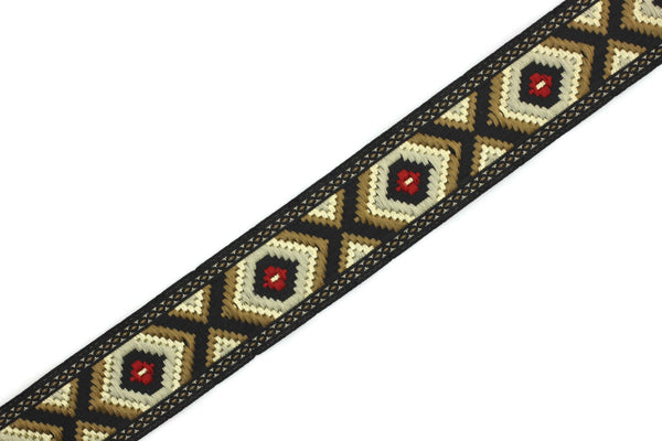 25 mm Clear Brown Jacquard trim (0.98 inches), vintage Ribbon,  Decorative Craft Ribbon, Sewing, Jacquard ribbons, ribbon trim, 25952
