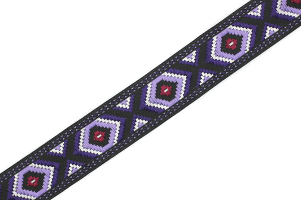 25 mm Purple Jacquard trim (0.98 inches), vintage Ribbon,  Decorative Craft Ribbon, Sewing Trim, Jacquard ribbon, 25952