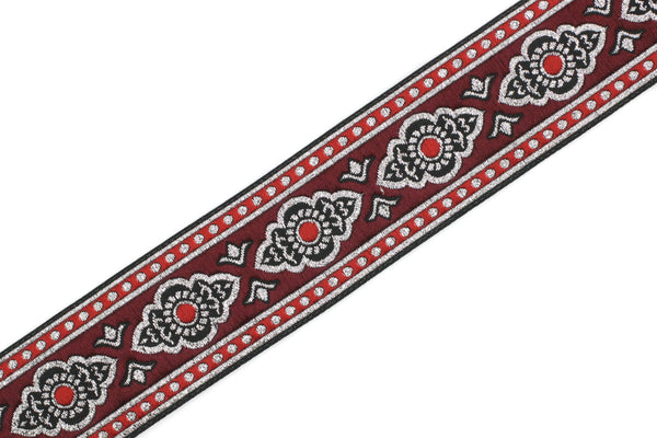 35 mm Red Renaissance Motive ribbon (1.37 inches), european ribbon, dog colar ribbons, Sewing, Jacquard ribbon, Trim, 35905