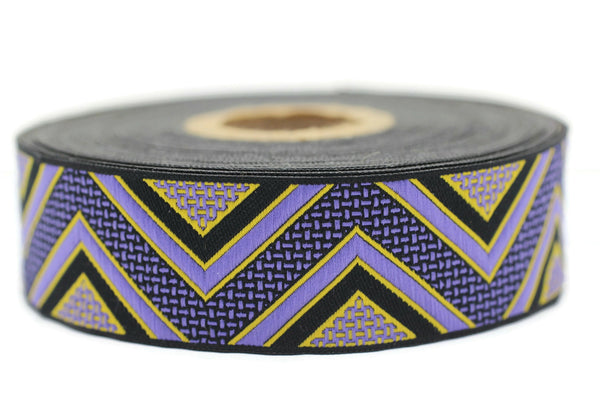 25mm Colorfull Chevron Jacquard ribbon, 0.98in, Decorative ribbon, Craft Ribbon, Jacquard trim, Geometric ribbon, embroidered ribbon, 25706