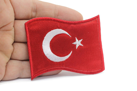 10 Pc Turkish Flag Patch 2.7x2.1 Inc Iron On Patch, Custom Patch, High Quality Sew On Badge for Denim, Sew On Patch, Applique