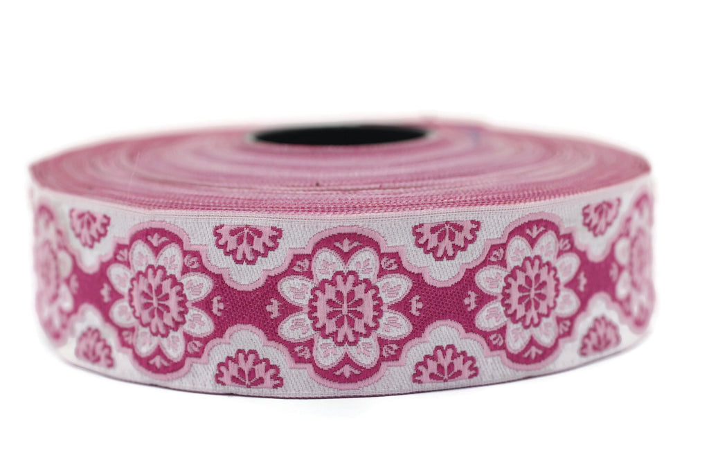 25 mm Colorfull Floral ribbon, Jacquard ribbon, 0.98inch, Decorative r ...