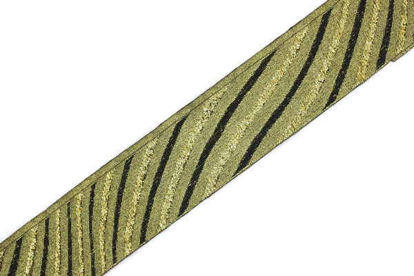 35 mm Gold/Black Jacquard ribbons 1.37 inches, Wavy Jacquard trim, Sewing trim, Jacquard ribbons, woven ribbons, dog collars, 35340