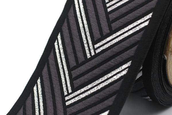 68 mm Embroidered Ribbons (2.67 inch), Jacquard Trims, Sewing Trim, drapery trim, Curtain trims, Jacquard Ribbons, trim for drapery, 180 V6