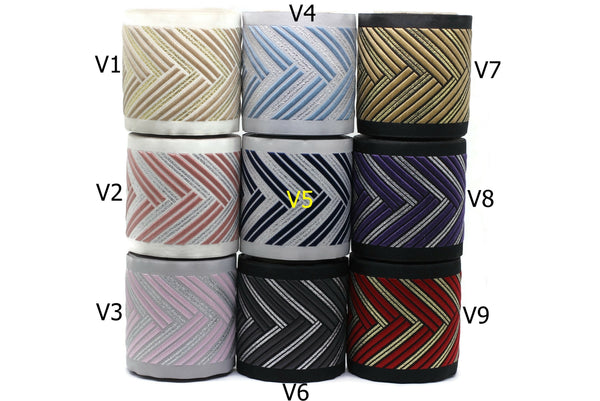 100 mm Embroidered Ribbons (3.93 inch), Jacquard Trims, Sewing Trim, drapery trim, Curtain trims, Jacquard Ribbons, trim for drapery, 180 V5