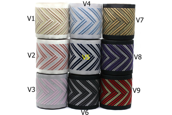 100 mm Embroidered Ribbons (3.93 inch), Jacquard Trims, Sewing Trim, drapery trim, Curtain trims, Jacquard Ribbons, trim for drapery, 180 V4