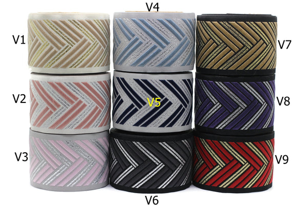 68 mm Embroidered Ribbons (2.67 inch), Jacquard Trims, Sewing Trim, drapery trim, Curtain trims, Jacquard Ribbons, trim for drapery, 180 V4