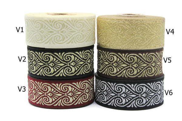 35 mm Heart Jacquard ribbons (1.37 inches), Heart embroidered ribbon, Jacquard trim, ribbon trim, trimming, sewing trims, 35071
