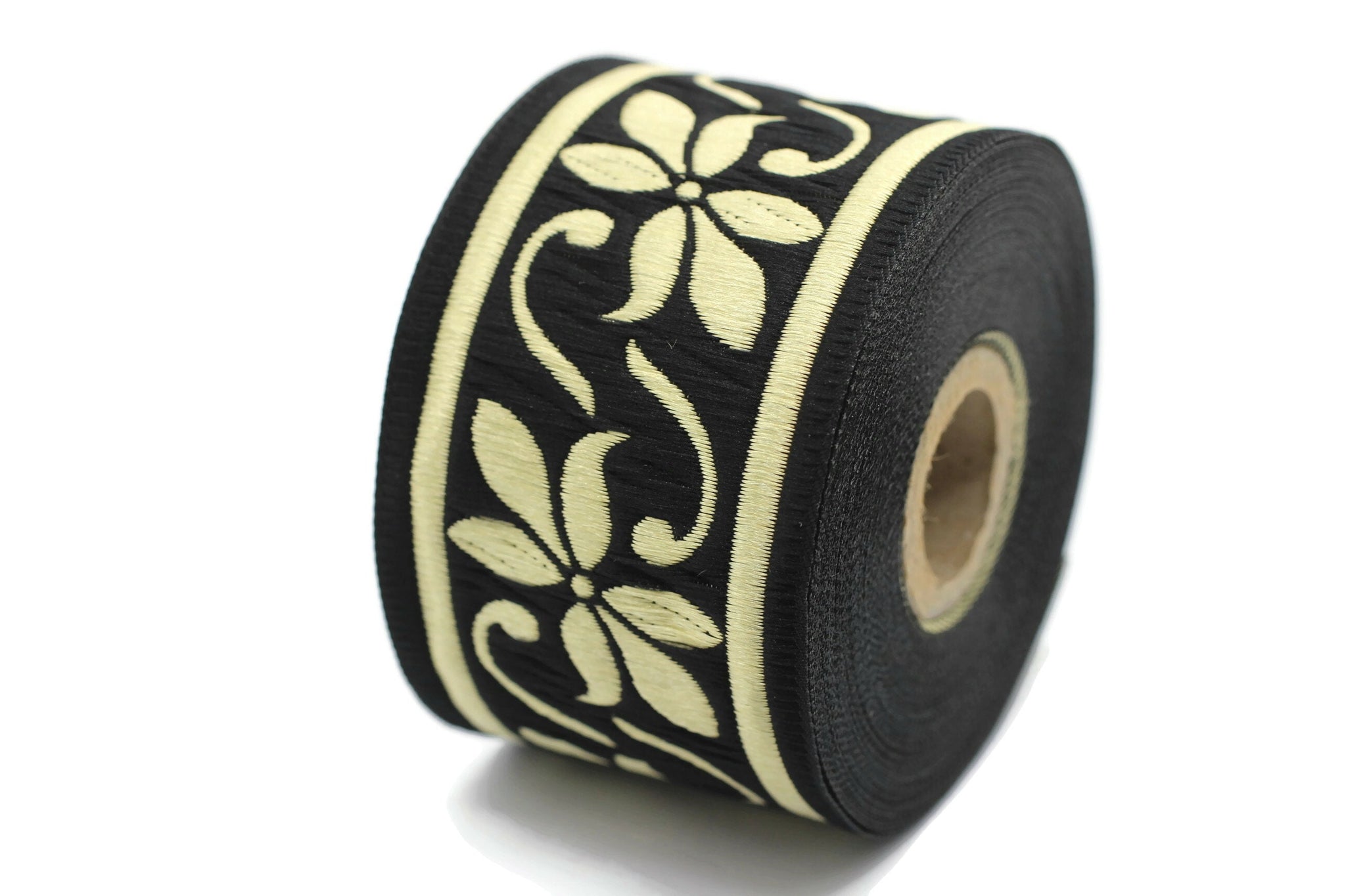 50 mm Gold&Black Celtic Violet Jacquard Ribbon (1.96 inches), Celtic Tapestry, Jacquard trim, Drapery Trim, Upholstery Fabric 50084