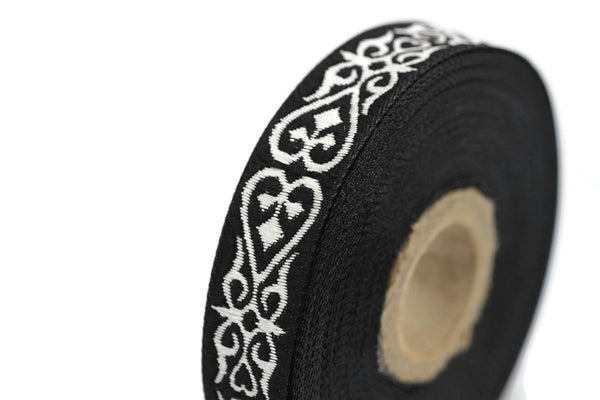 16 mm Royal Celtic Heart Jacquard ribbons (0.62 inches), Jacquard trim, ribbon trim, trimming, sewing trims, 16068