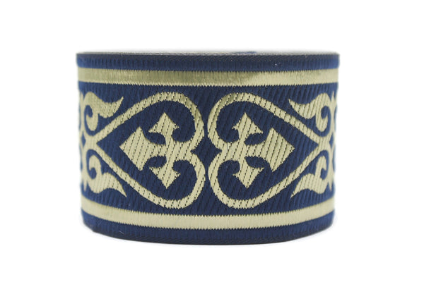50 mm Royal Celtic Jacquard Ribbon (1.96 inches), Celtic Tapestry, Jacquard trim, Drapery Trim, Upholstery Fabric, 50068