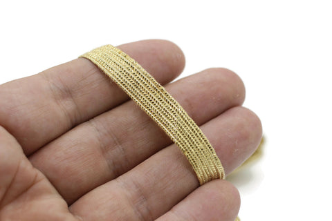 Soutache Flat Cord - Metallic Gold Braid Cord - 11 mm Flat Cord - Soutache Trim - Jewelry Cord - Soutache Jewelry - Soutache Supplies
