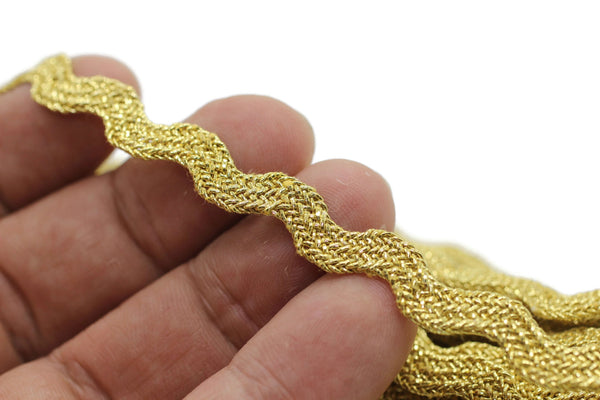 5 mm Zig Zag Soutache Cord, Metallic Gold Braid Cord, Twisted Cord, Soutache Trim, Jewelry Cords, Soutache Jewelry, Soutache Supplies