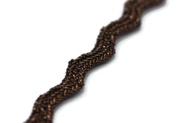 5 mm Zig Zag Soutache Cord, Metallic Brown Braid Cord, Twisted Cord, Soutache Trim, Jewelry Cords, Soutache Jewelry, Soutache Supplies