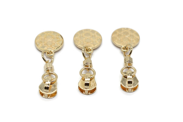 Gold Tone Zipper Pull, 50 mm(2.0 inches) #5 Metal Zipper Pulls, Zipper Sliders, Zipper Tab, Zipper Part, Zipper Head, Bag Zipper Pulls