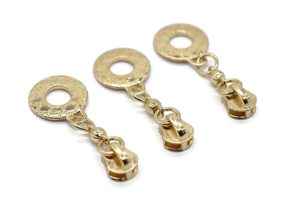 Gold Tone Zipper Pull, 51 mm(2.1 inches) #5 Metal Zipper Pulls, Zipper Sliders, Zipper Tab, Zipper Part, Zipper Head, Bag Zipper Pulls