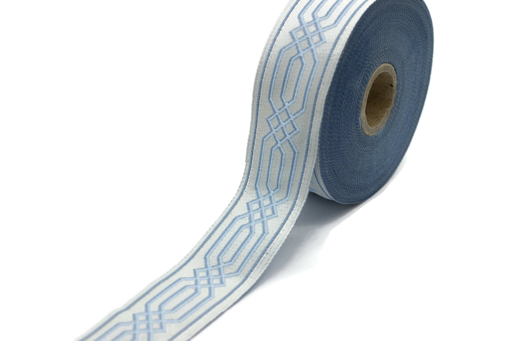 35 mm Blue Celtic Claddagh Jacquard Ribbon (1.37 inches) | Celtic Ribb ...