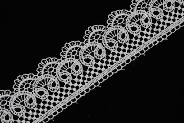 19.6 Yards Cream Bridal Guipure Lace Trim | 2.1 Inches Wide Lace Trim | Geometric Bridal Lace | French Guipure | Lace Fabric TRM53