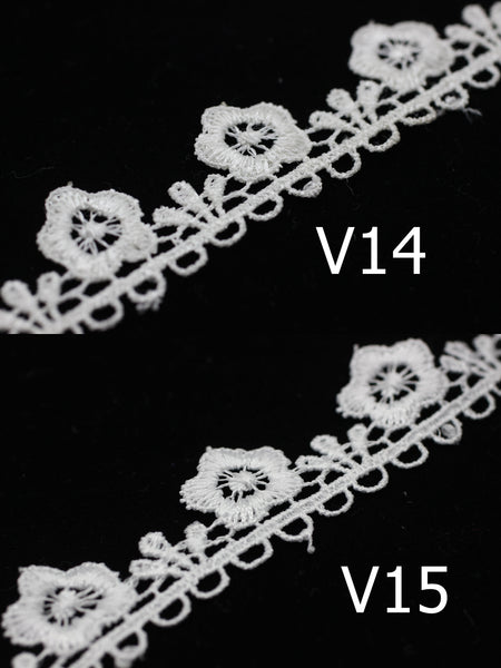 8.74 Yards Floral Bridal Guipure Lace Trim | 0.87 Inches Wide Lace Trim | Geometric Bridal Lace | French Guipure | Guipure Lace Fabric TRM22