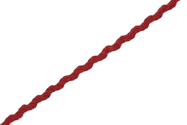 5 mm Zig Zag Soutache Cord, Metallic Red Braid Cord, 5 mm Twisted Cord, Soutache Trim, Jewelry Cords, Soutache Jewelry, Soutache Supplies