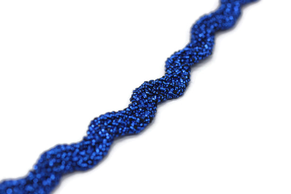 5 mm Zig Zag Soutache Cord, Metallic Blue Braid Cord, Twisted Cord, Soutache Trim, Jewelry Cords, Soutache Jewelry, Soutache Supplies