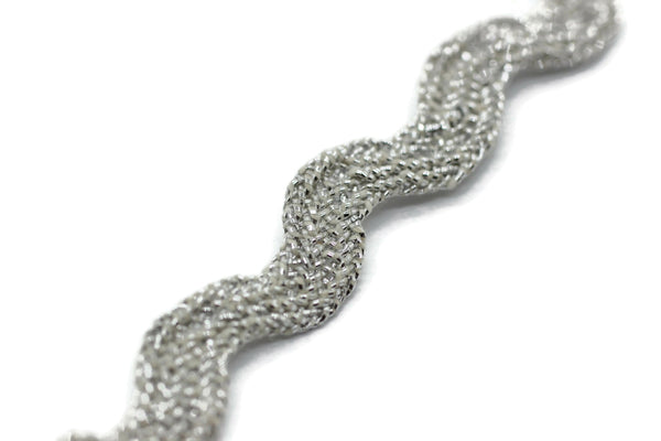 5 mm Zig Zag Soutache Cord, Metallic Silver Braid Cord, Twisted Cord, Soutache Trim, Jewelry Cords, Soutache Jewelry, Soutache Supplies