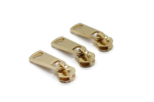 Gold Tone Zipper Pull, 32 mm(1.2 inches) #5 Metal Zipper Pulls, Zipper Sliders, Zipper Tab, Zipper Part, Zipper Head, Bag Zipper Pulls