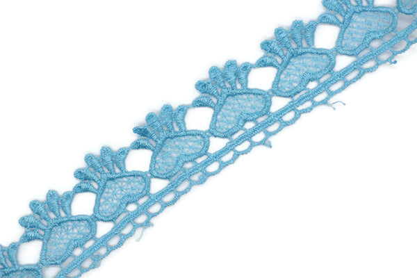 8.74 Yards Turquoise Heart Bridal Guipure Lace Trim | 1.3 Inch Wide Lace Trim | Geometric Bridal Lace | French Guipure | Lace Fabric TRM33