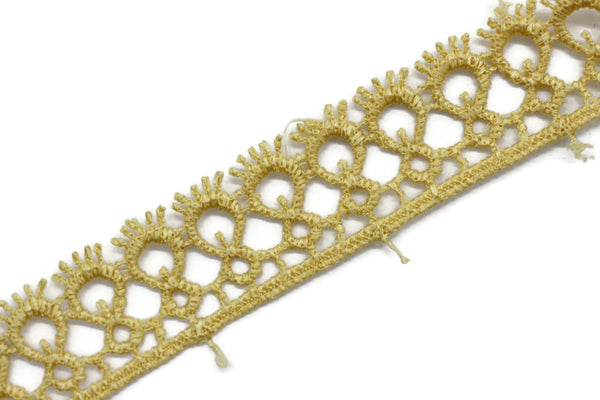 8.74 Yards Yellow Anatolia Key Bridal Guipure Lace Trim | 0.68 Inches Wide Lace Trim | Bridal Lace | French Guipure | Lace Fabric TRM017