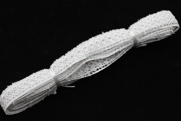 8.74 Yards White Anatolia Key Bridal Guipure Lace Trim | 0.68 Inch Wide Lace Trim | Bridal Lace | French Guipure | Lace Fabric TRM017