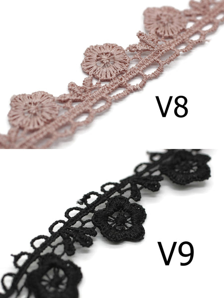 8.74 Yards Floral Bridal Guipure Lace Trim | 0.87 Inches Wide Lace Trim | Geometric Bridal Lace | French Guipure | Guipure Lace Fabric TRM22