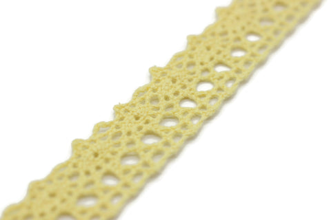 27.3 Yards Yellow Cotton Bridal Guipure Lace Trim | 0.59 Inch Wide Lace Trim | Geometric Bridal Lace | French Guipure | Lace Fabric TRM15