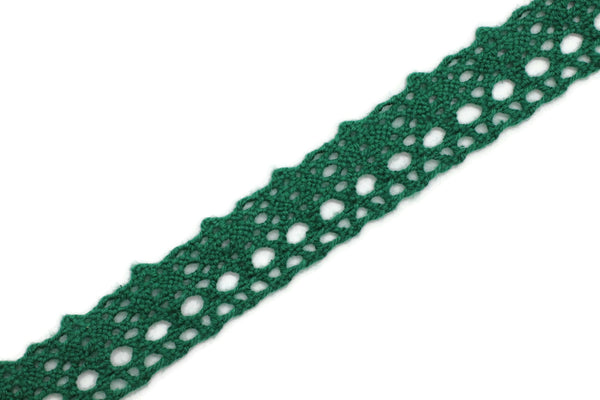 27.3 Yards Green Cotton Bridal Guipure Lace Trim | 0.59 Inch Wide Lace Trim | Geometric Bridal Lace | French Guipure | Lace Fabric TRM15