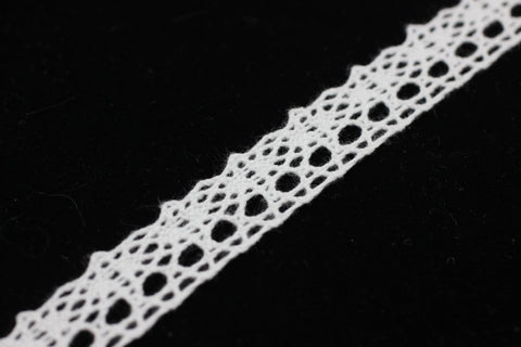 27.3 Yards White Cotton Bridal Guipure Lace Trim | 0.59 Inches Wide Lace Trim | Geometric Bridal Lace | French Guipure | Lace Fabric TRM15