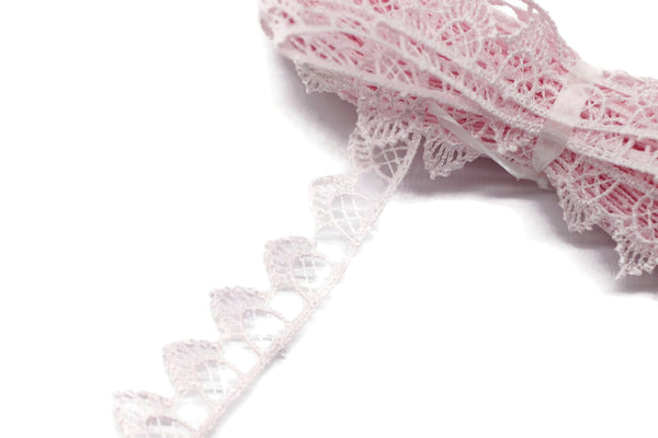 8.74 Yards Pale Pink Window Bridal Guipure Lace Trim | 0.68 Inches Wide Lace Trim | Bridal Lace | French Guipure | Lace Fabric TRM17