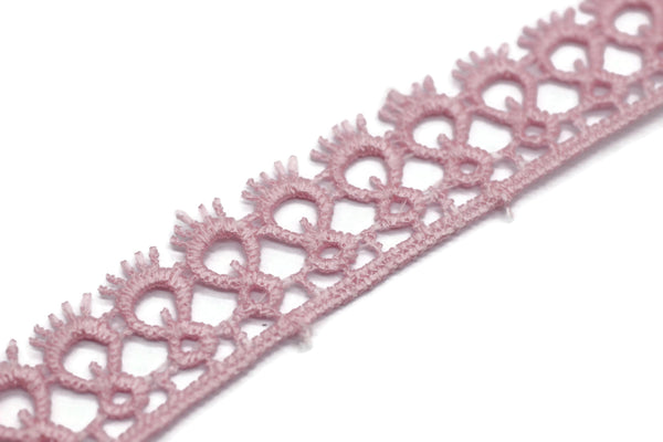 8.74 Yards Pastel Pink Anatolia Key Bridal Guipure Lace Trim | 0.68 Inch Wide Lace Trim | Bridal Lace | French Guipure | Lace Fabric TRM017